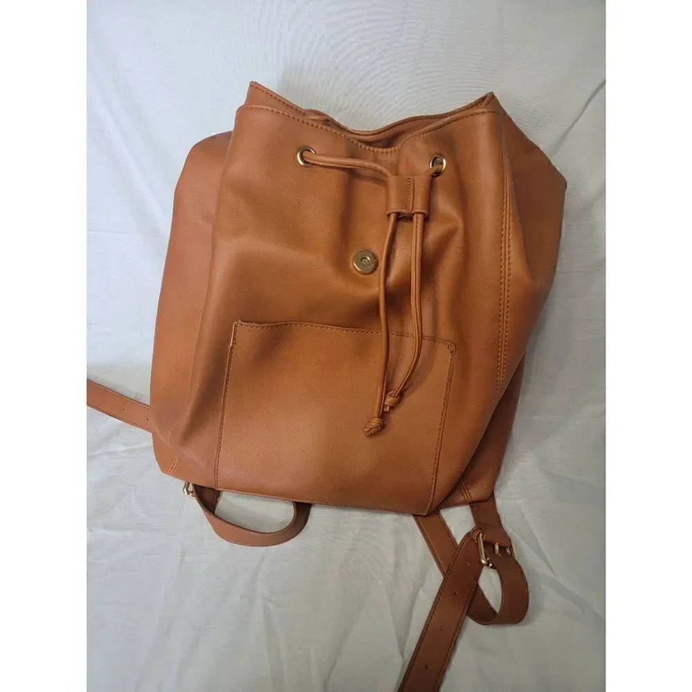 Leather Bag Backpack Baby Bag Gold Classy May San